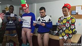 Ebony Thug Gay Porn in a Wild Holiday 3some Special!