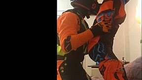 Motocross Gear Blowjob with Gay Amateur Twist