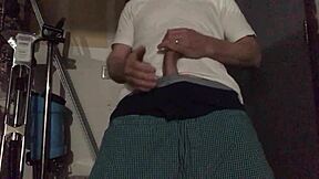 a gay guy starts rubbing himself slowly, building up to an intense solo session in his room.