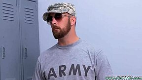 Military Hunk Gives Blowjob in Gay Extra Training for Newbies