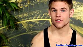 James Roxxbury tugs his wild cock in solo athletic display. Every stroke shows pure muscle power.