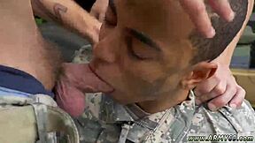 Old guy tries first time gay group sex in military interracial style