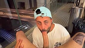 Middle Eastern Big Cock Blowjob on Balcony