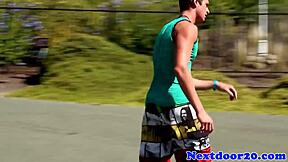 Muscular Homo Hunk Strokes His Thick Cock in Solo Session