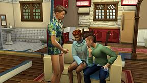 三个朋友在沙发和床上猛干，模拟人生4游戏