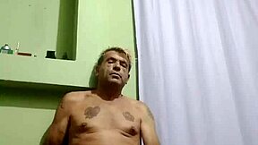 Serbian stud boldly strokes his hard cock in solo action.