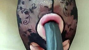 Oral Fun with Long Dildo in Close-Up German Play?