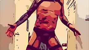 Geiler Gay Dancer Shakes Cock in Sexy Stockings