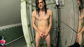 jerk off with long-haired twink in hot joi video