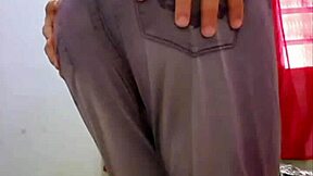 young guy exploring with fingers in his private area