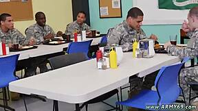 big cock drilling in army uniform threesome