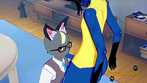 Lucario和Raymond的Yaoi口交和操场景