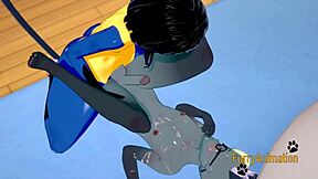 Lucario和Raymond的Yaoi口交和操场景