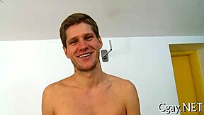 Obscene blow job for lusty gay with huge bareback cock