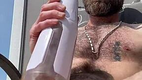 Is verbal daddy bradley k savage using that electric blowjob machine outside for real?
