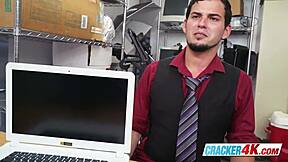 Wow! Horny Interviewer Gets Hard Watching Interracial Oral and Ass Fucking!