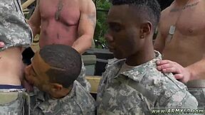 interracial gay threesome in the army69 style