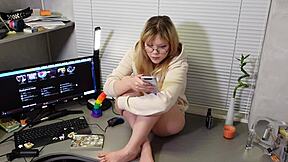 After receiving a message from you she began to masturbate thinking about you - furiyssh