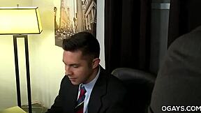 Intriguing office rimjob turns into hardcore anal fucking.