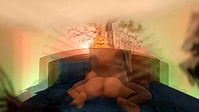 Emo Femboy Moans Through Bareback Halloween Orgasm