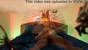 Emo Femboy Moans Through Bareback Halloween Orgasm