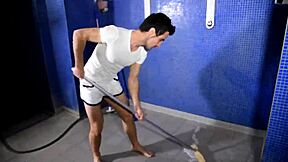 Cest qui le boss Guillermo Cruz gets rough blowjob from Doryann Marguet in sauna with big cock