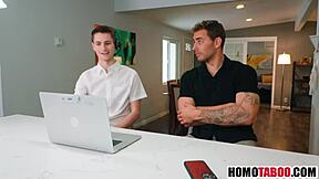 young twink step brothers fucking with blowjob and rimjob at home