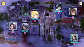 Japanese hentai game shows sex counselor in library with anal toy insertion