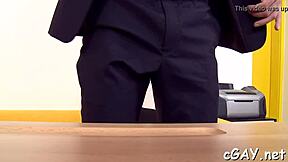 Black guy gives nasty sensual blowjob to huge monster cock in hardcore sucking.