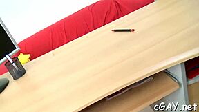 That impressive hunk is getting his butt hole thrashed in rough garage POV gay sex