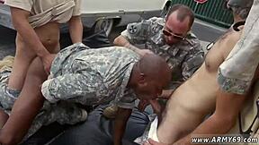 Army Gay Sex With Black Monster Cocks Groping In Outdoor Military Uniform Group Action