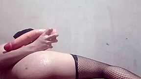 hot anal action unfolds as gay guy masturbates with shemale toy