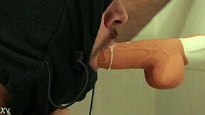 Amateur thrusting dildo suck solo