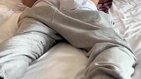 after school twink in uniform humps pillow. bubble butt big cock shakes wildly.