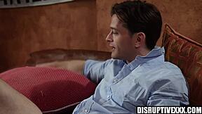 college twink boy gets his ass filled bareback by massive frat daddy hunk cock