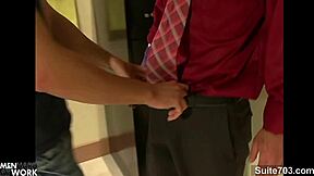 Tattooed Pornstar Gays Suck Big Cocks Then Hardcore Fuck at Work Cumming!