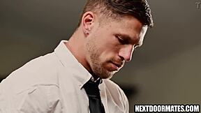 hot bartender bends for huge cock bareback ass pounding