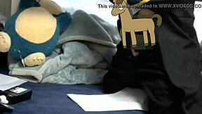 Japanese Gay VTuber Strips Nude for Solo Masturbation in Bent Over Doggystyle Pose