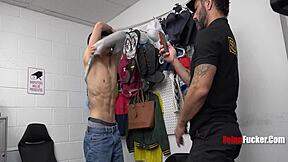 graffiti twink thief gets cop cock stuffed in ass