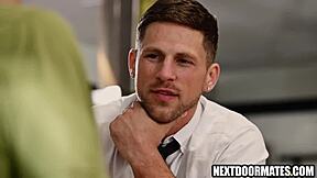 hot bartender bends for huge cock bareback ass pounding