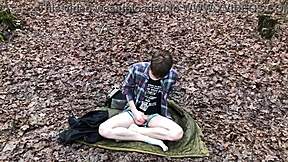daddy, film your cute twink handjob camping outdoor sexy european monster cock