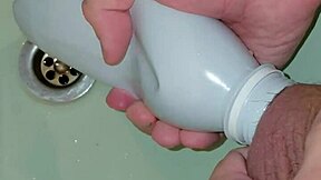 tattooed cuck vacuums bottle sloppy sucks big dick balls