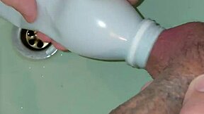 tattooed cuck vacuums bottle sloppy sucks big dick balls