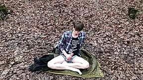 daddy, film your cute twink handjob camping outdoor sexy european monster cock