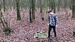 daddy, film your cute twink handjob camping outdoor sexy european monster cock