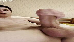 big cock twink unloads like a firehose in solo blast