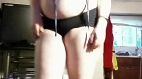 cleaning and changing prom in homemade pov amateur